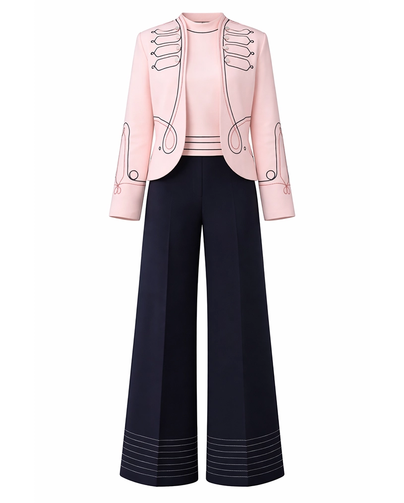 کت و شلوار صورتی سرمه ای زنانه